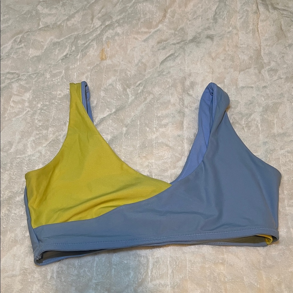 Fabletics Yellow and Blue Sports Bra